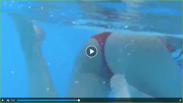【ジュニアアイドル過激動画0650】ガチJKが真っ赤なTバックで泳ぐ瞬間を水中カメラで激写！fromピンクパークTV